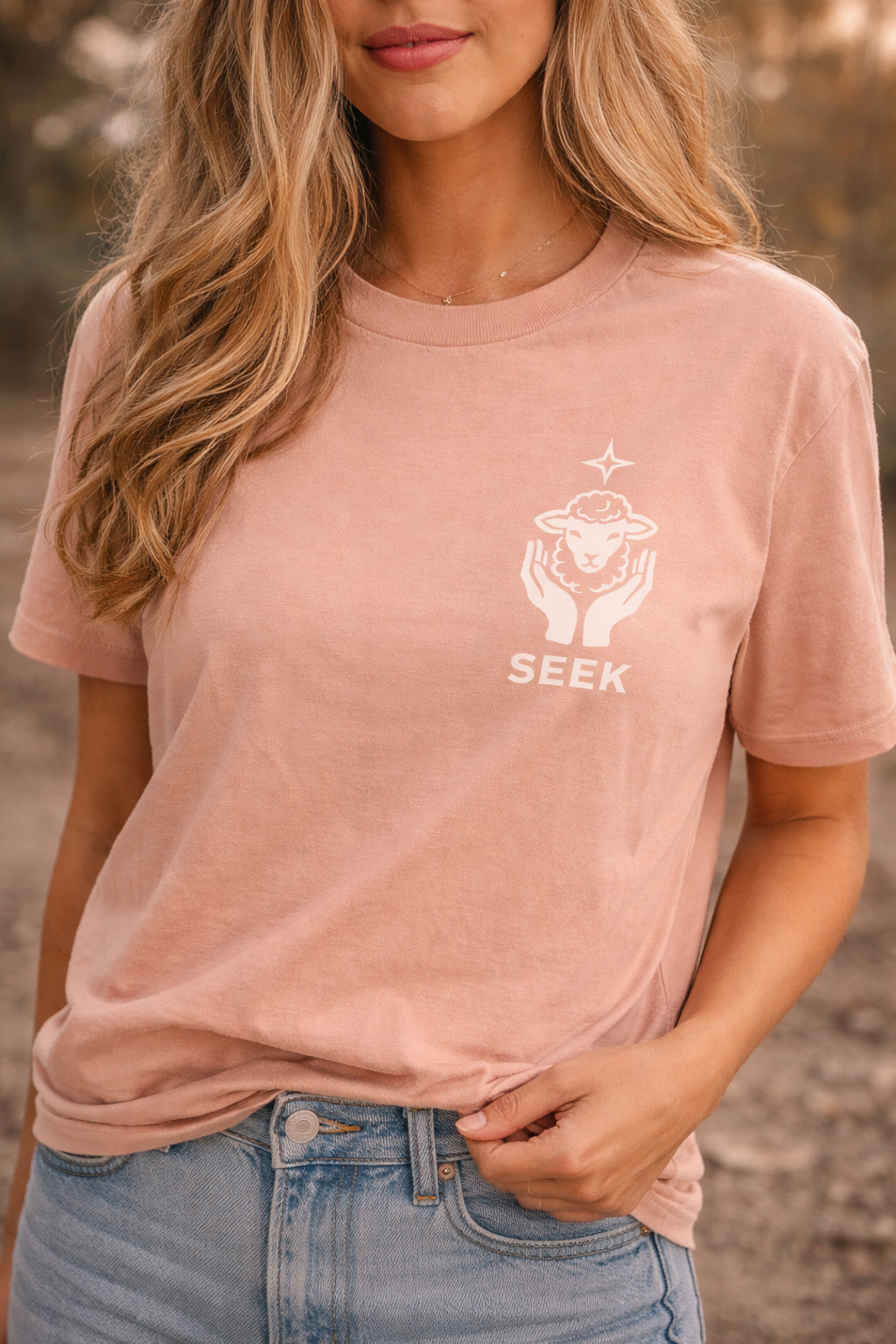 Seek Above Tee – Rose Gold